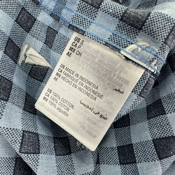 Club Room Mens Peter Classic Fit Maritime Check Poplin Button Down Shirt Blue S - Picture 3 of 4